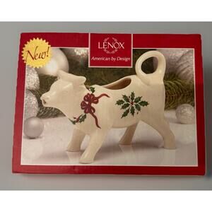Lenox Cow Creamer Christmas Holiday 6.5 x 4.25" Open Box Grand Sales
